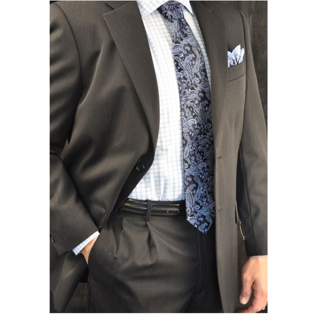 CIANNI CELLINI 100% Wool Classic Gray Men's Suit Size 44R